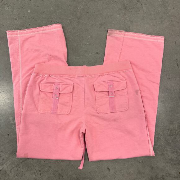 Vintage Y2K Wide Leg Flare Baby Pink Barbiecore Sweatpants Lounge Casual XXL - Picture 1 of 7